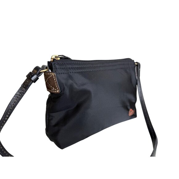 Vintage Dooney and Bourke Black Nylon Crossbody Pouchette Bag with Neon Pink Lin - Picture 3 of 7